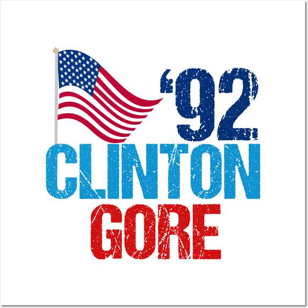 Clinton Gore Vintage Election 1992 Wall Art by epiclovedesigns